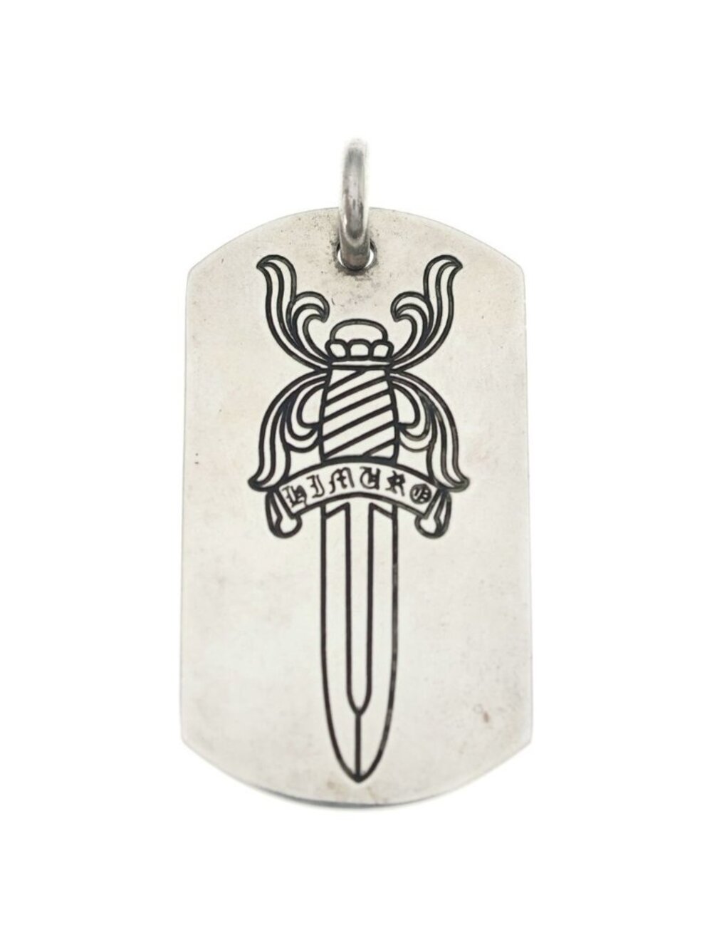 Chrome Hearts Kyosuke Himuro Large Dog Tag Daga Silver Pendant